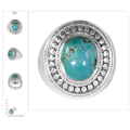 925 STERLING SILVER SOLITAIRE RING WITH TIBETAN TURQUOISE GEMSTONE JEWELLERY